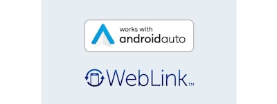 Imágenes de los logotipos de Android Auto y WebLink.