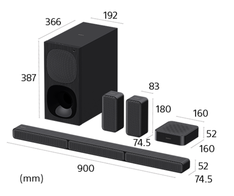 Barra de sonido de Teatro en Casa de 5.1 canales HT-S40R con