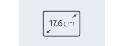 Imagen del logotipo de pantalla panorámica de 17,6 cm.